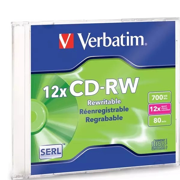 CD-RW VERBATIM 12X 80MIN. 700MB REGRAB. CAJA C1 PZA 95161